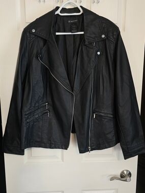 Black Faux Leather Moto Jacket